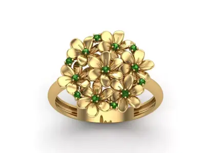 Womens Rings With Stone Ring Ready STL 3DM Models Rings women 3D print model 12