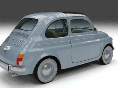 Fiat 500 Nuova 1957 with interior HDRI 3D model