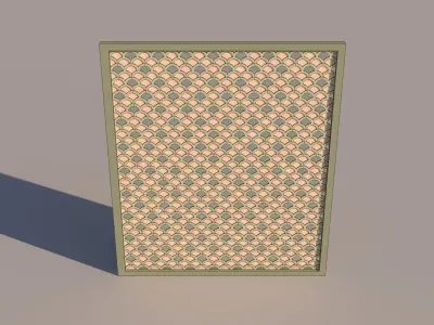 Wall Panel with Mirror 3D model