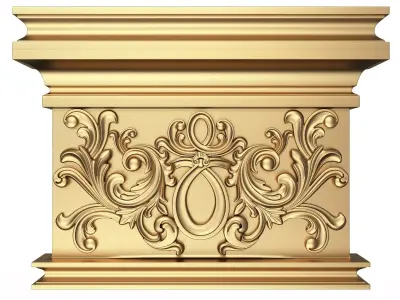 Carved Capital 1302 Low-poly 3D model