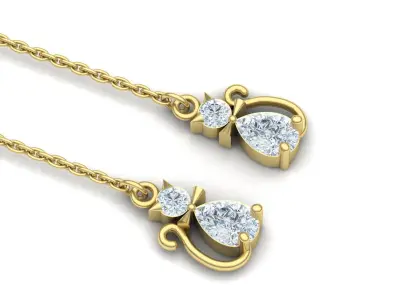 Cat earrings 02 3D print model