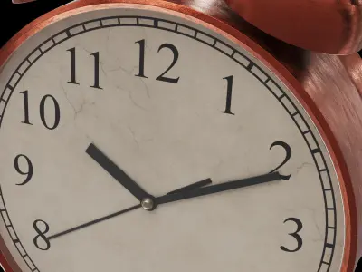 Vintage alarm clock Low-poly 3D model