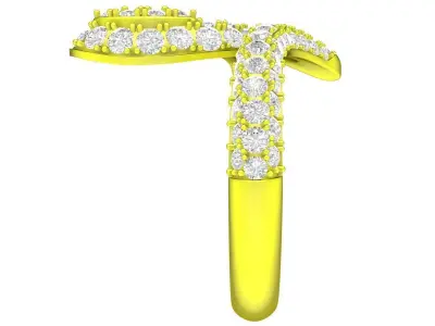 A7465 Diamond Snake Women Ring 3D Model 3D print model