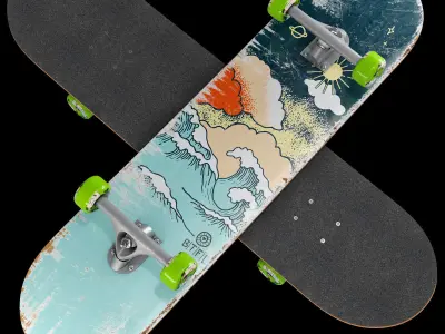 Skateboard set 004 3D model