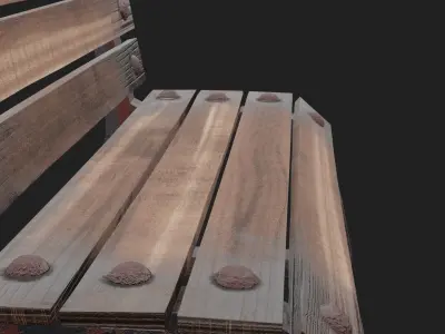 3D model of bench Free low-poly 3D model