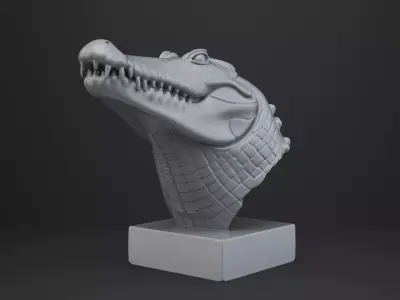 Crocodile Bust - Animal Figurine 3D print model