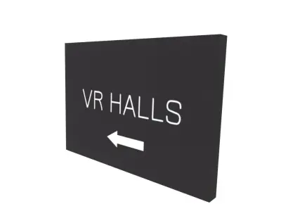 VR halls sign Low-poly 3D model