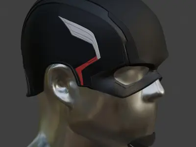 Captain america us agent helmet 3D model