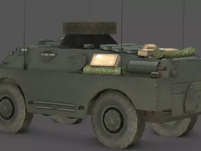 BRDM 2 Scout Vehicle Low-poly 3D model