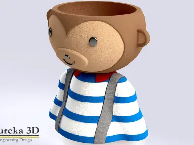 Monkey  flowerpot 3D print model