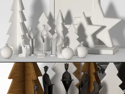 Nativity Sculpture Set 3D model