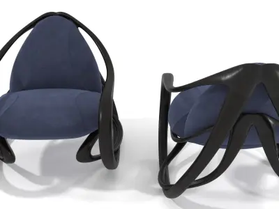 Rocking armchair Move-DrW-BlV 3D model