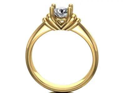 diamond ring  3D print model 6