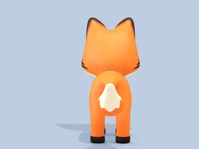 Cartoon Fox Low-poly 3D model get