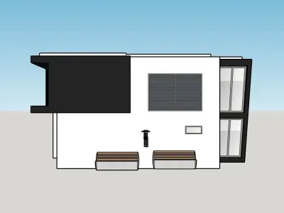 Architectural 3D model front of modern house 3D model