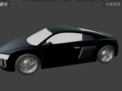 HD Audi V8 Car Model 3D 3D model