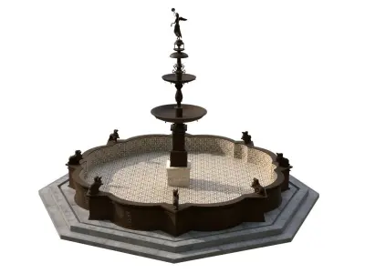 Pileta de la Plaza Mayor de Lima - Low Poly Low-poly 3D model