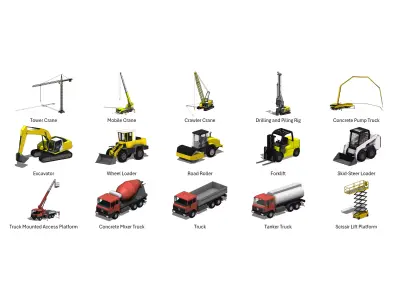 Construction Heavy Equipment Pack - Revit Family Collection 3D model