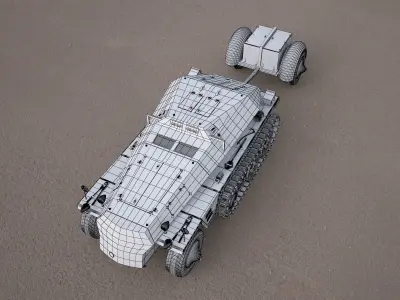  Replica SDKFZ 250 military vehicle 3d model 3D model