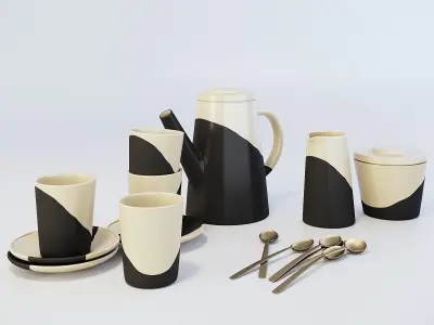 tea set Apparatus Shift porcelain 3D model