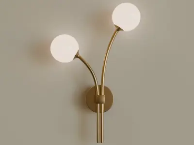 Wall lamp with 2 shades 3D model