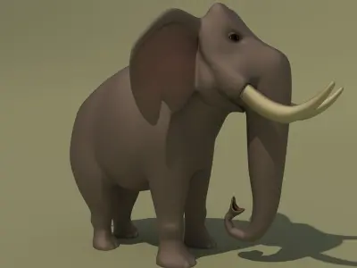 Animated Cartoon Elephant 3D model
