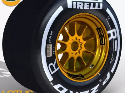 E23 Medium Rear tyre Low-poly 3D model