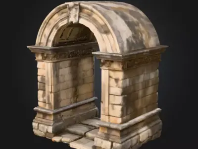 Ancient Stone Archway Low-poly 3D model