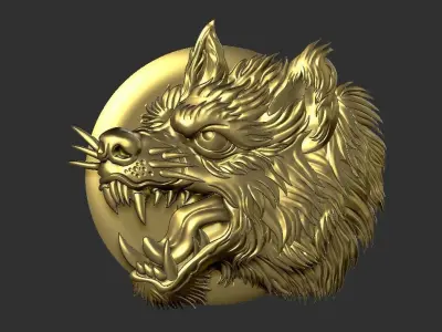 angry wolf 3D print model