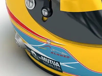 Helmet F1 2009 Fernando Alonso 3D model