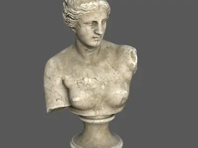 Venus de Milo Bust Classical Marble Sculpture 3D model