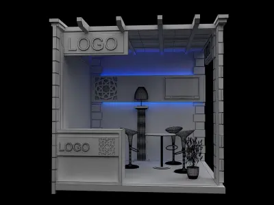 Booth Exhibition Stand a128a 3D model