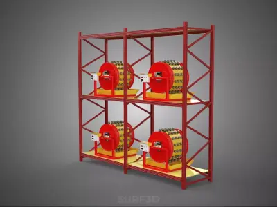 TRAY ROW ARRAY SHELF RACK ROTARY HYDROPONIC PLANT GARDEN INDOOR 3D model