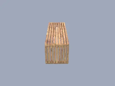 LOW-POLY WOODEN BENCH Free low-poly 3D model