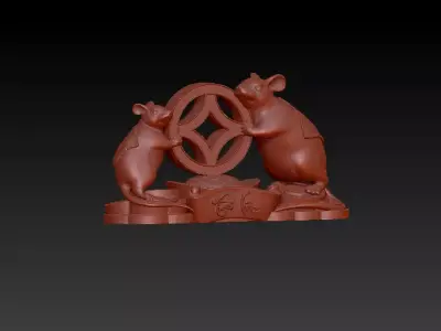 2 mouses - 2 chuot TAI LOC  3D model