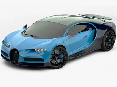 Bugatti Chiron Sport 2021 Blue 3D model