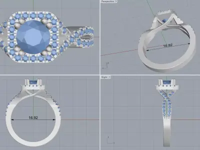 ring woman 3D print model 17