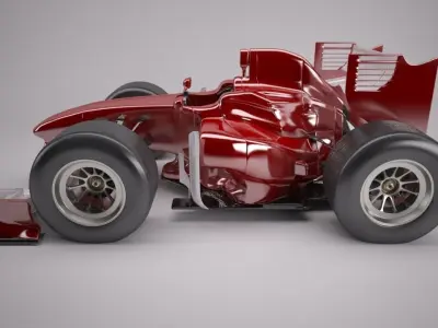 Cartoon open wheeled racing car 3D model