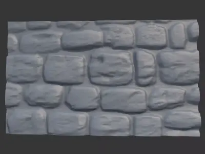 Water Damaged Stone Wall Prop 3D model