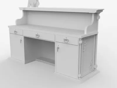Luxury Reception Counter Desk 3 3D model