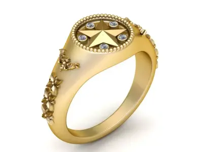 men gold ring 3d printable model 3D print model