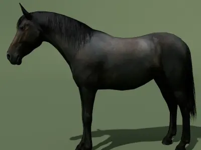 LowPoly Horses 10 colours Low-poly 3D model