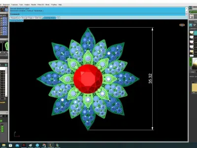 Luxury Floral Cluster Diamond Ring for Women  3499 3D print model