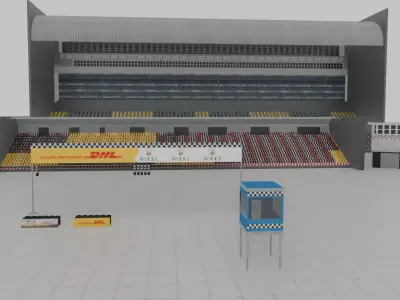Race Track Props LowPoly Realistic  Low-poly 3D model