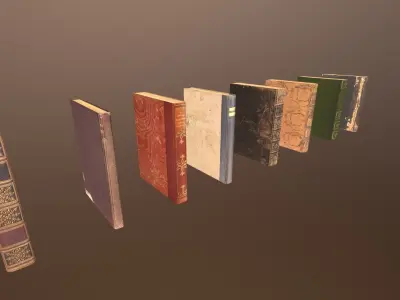3D Antique Books -PBR Game Ready model Low-poly 3D model