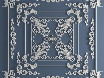 15 Architectural  Ornaments 3DModel and Brush 3D model