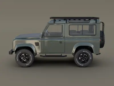 1985 Land Rover Defender 90 with interior ver 5 3D model