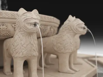 The Court Of Lions fountain Granada Alhambra 3D model