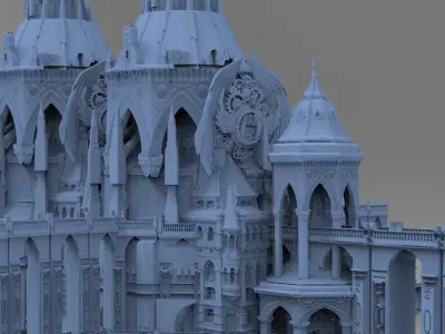 Steampunk Medieval Tower Grand 5 3D model