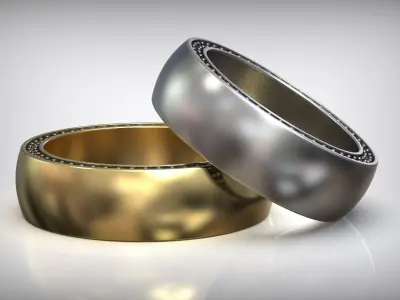 Puffy Diamond Wedding Band 3D print model